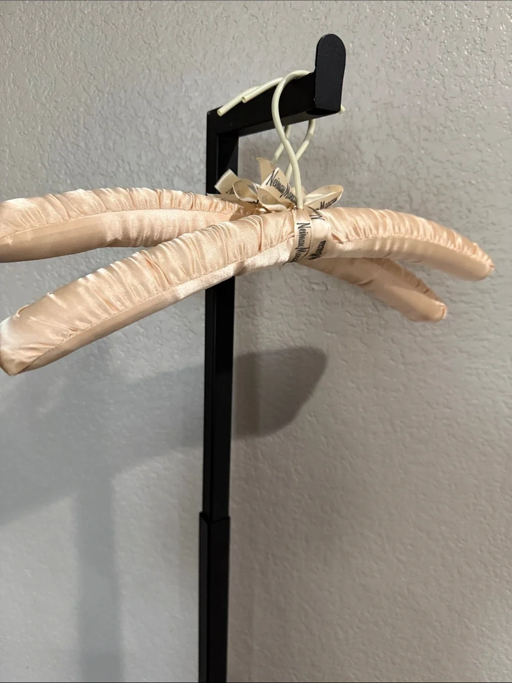 Vintage Neiman Marcus Pink Champagne Satin Padded Hangers - Set of 3